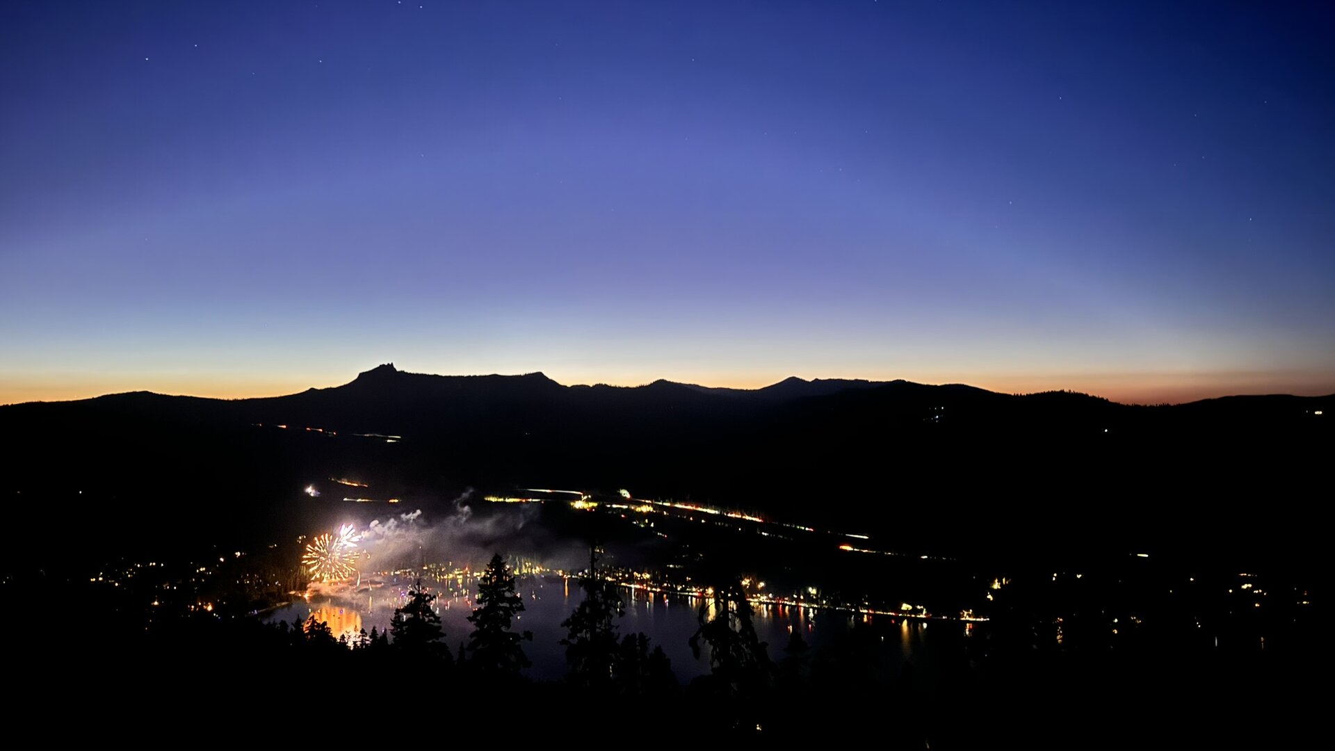 Fireworks over Donner Lake