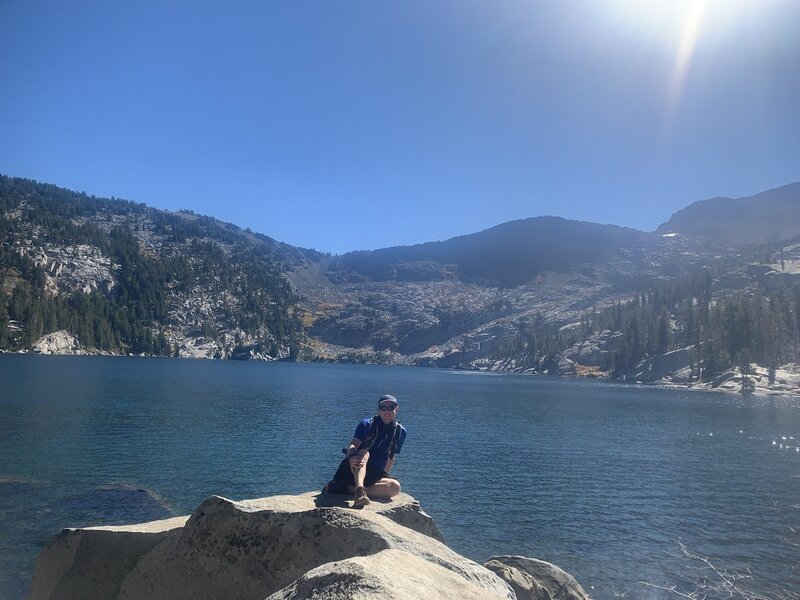 Hiking at an alpine lake